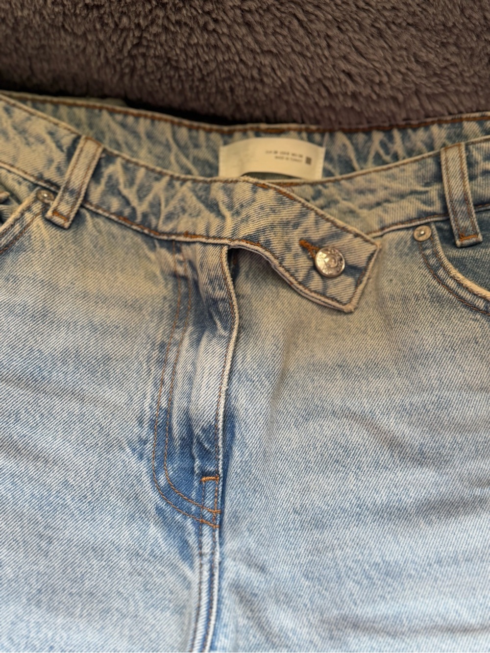 Zara 28- 6 mid blue z1975Light Wash straight Wide Leg Women's Jeans - Picture 5 of 6